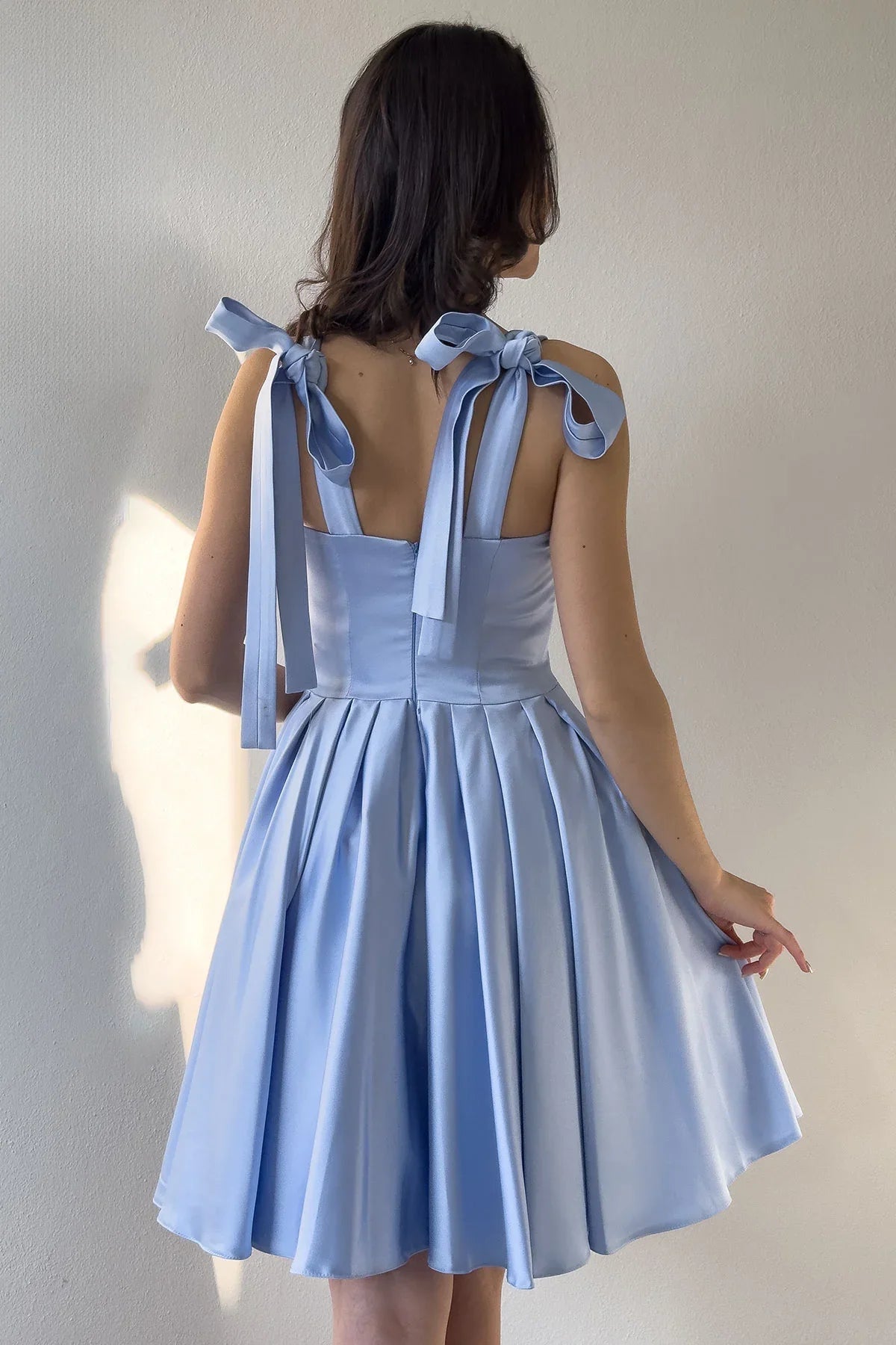 Women's Baby Bluesi Omuz Bağlama Detail Flared Evening Gown