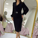 Black Midi Pencil Dress