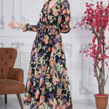 Black Midi Chiffon Dress