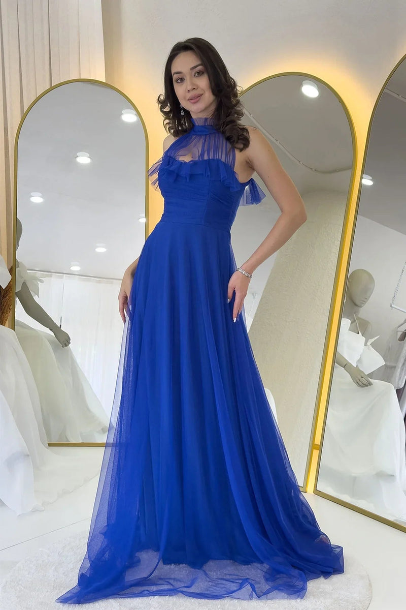 Women's Saxe Draped Sleevesuz Tulle Evening Gown