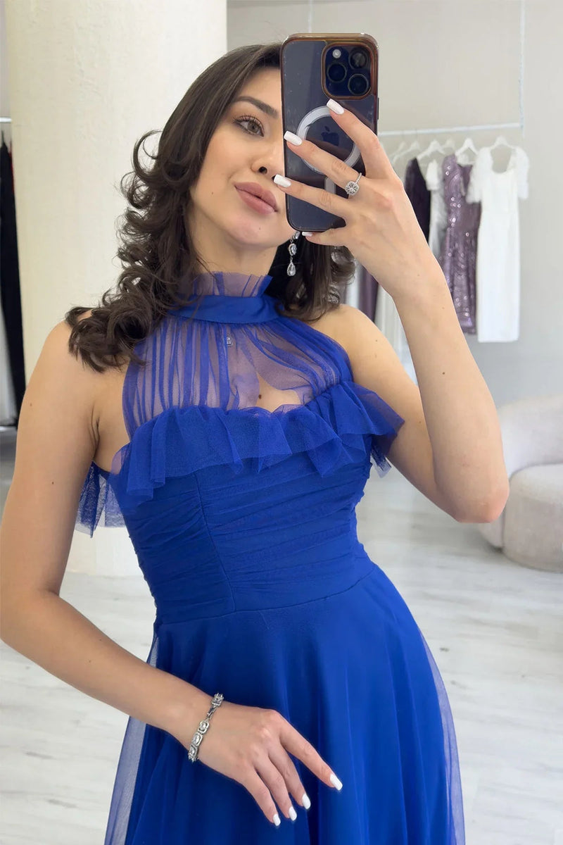 Women's Saxe Draped Sleevesuz Tulle Evening Gown