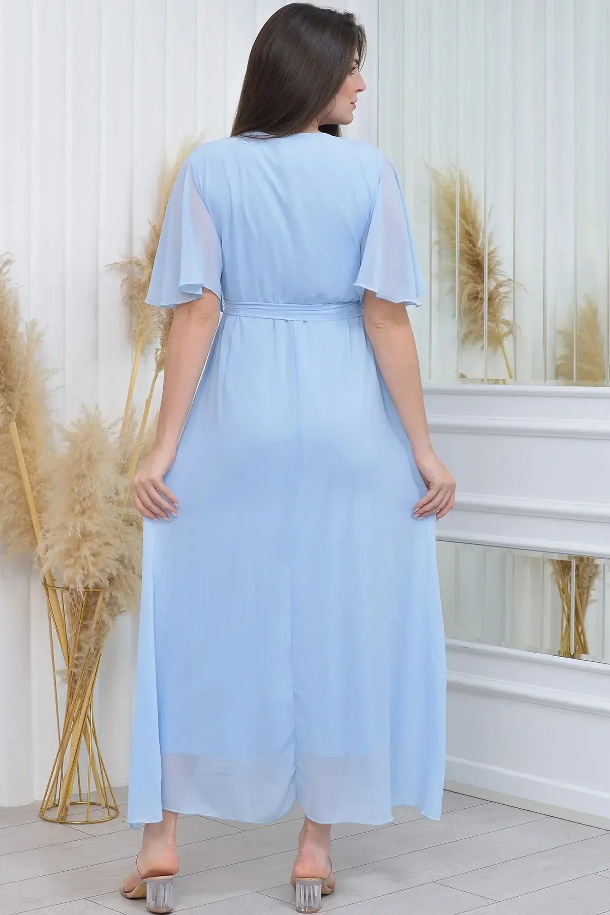 Women's Baby Bluesi Chiffon Sleeveless Plus Size Dress
