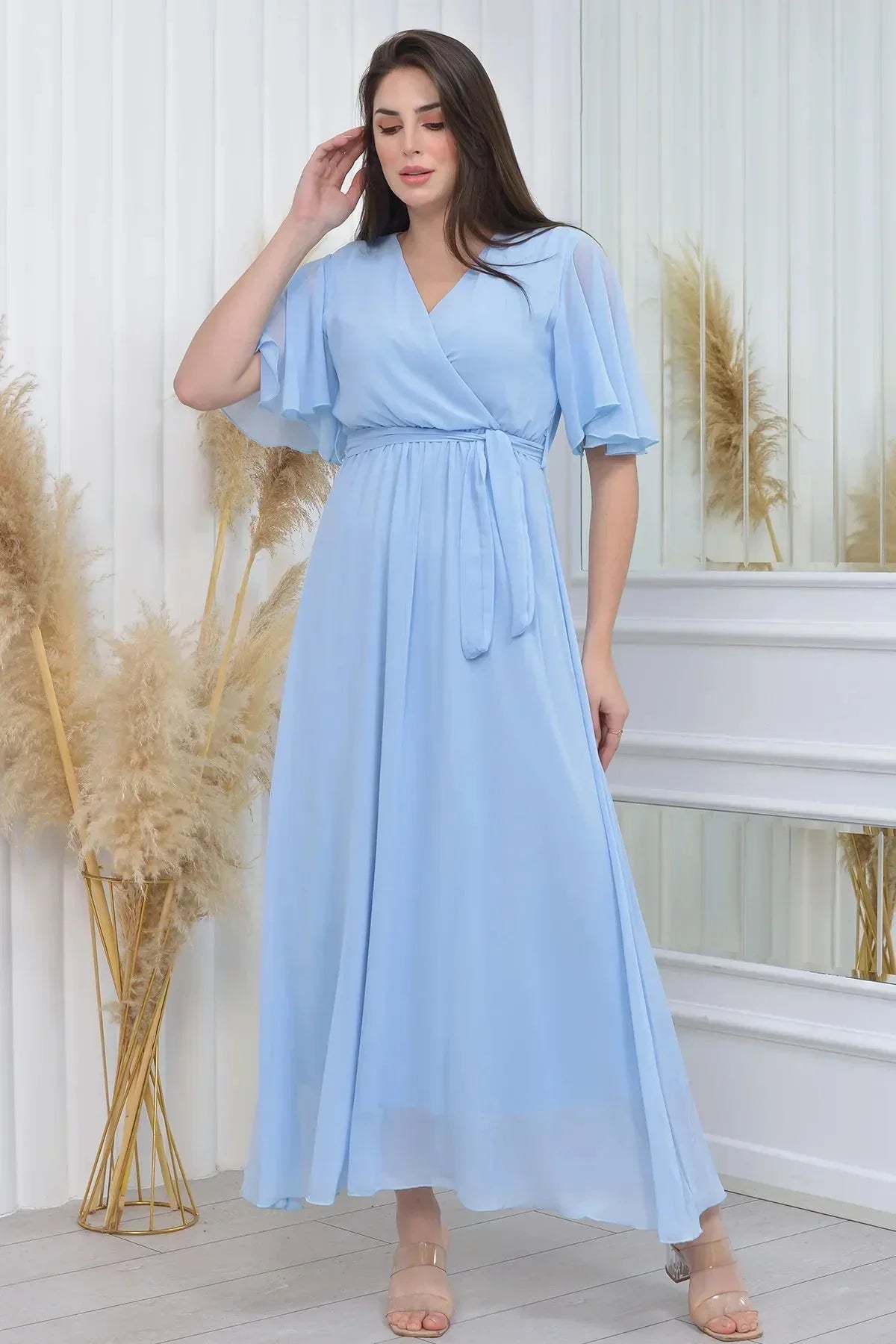 Women's Baby Bluesi Chiffon Sleeveless Plus Size Dress
