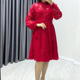Red Mini Lace Evening Dress