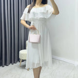 White Ruffle Collar Madonna Dress