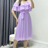 Lilac Ruffle Collar Madonna Dress