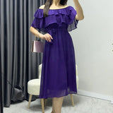 Purple Ruffle Collar Madonna Dress