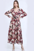 Floral Midi Chiffon Dress