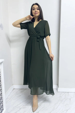 Midi-Chiffonkleid