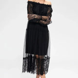 Black Lace Midi Dress